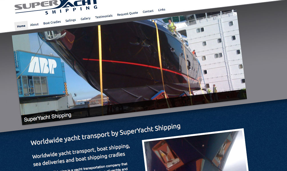 Graphic Design Recommendations - Website Design SuperYacht Shipping